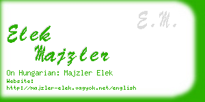 elek majzler business card